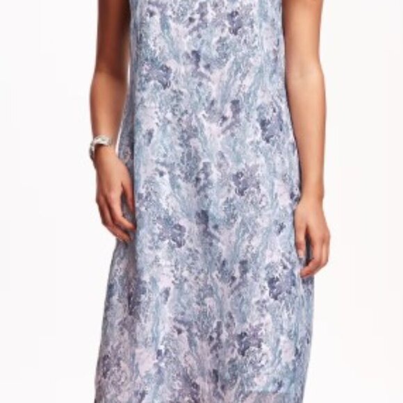 Old Navy Maxi Dress Sleeveless Tie-Front Lightweight Summer Tropical Size M - Picture 2 of 10